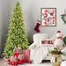 8FT Pre - Lit Pencil Artificial Christmas Tree — 1612 Tips, 500 LED Lights, PE & PVC Mixed, Metal Stand - Monsta Online