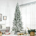 9FT Flocked Artificial Christmas Tree — 1159 Snow Pine Tips, Unlit, Auto - Open, Realistic, Metal Base - Monsta Online