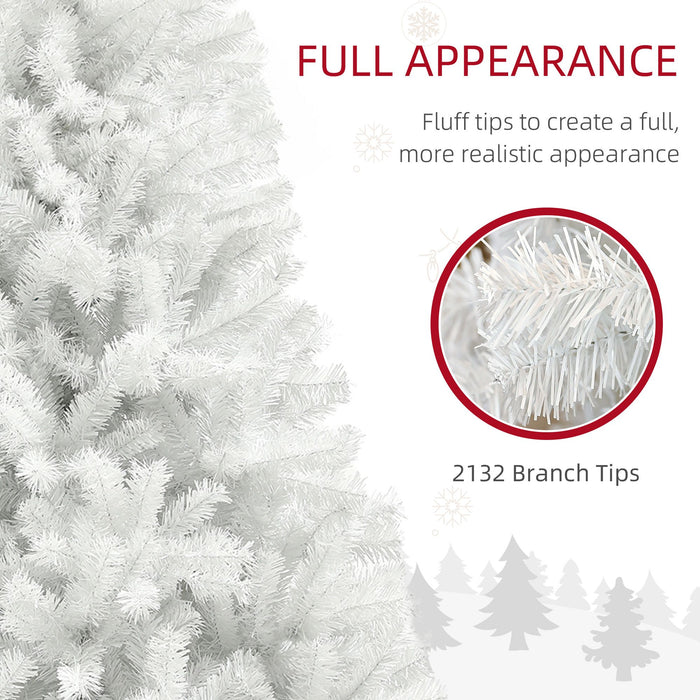 9FT White Artificial Christmas Tree — 2132 Tips, Unlit, Auto - Open, Wide Full Shape, Steel Base - Monsta Online