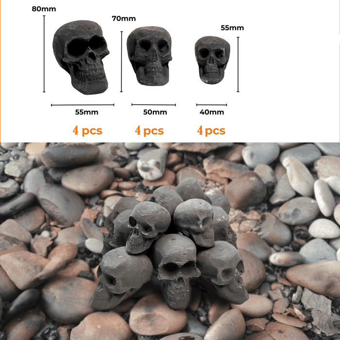 Halloween Ceramic Skull Fire Pit Decoration – 7pcs Reusable for Fireplace and Bonfire - Monsta Online