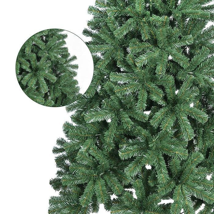 8FT Unlit Artificial Christmas Tree — 1136 Tips, Hinged, Folding Metal Stand - Monsta Online