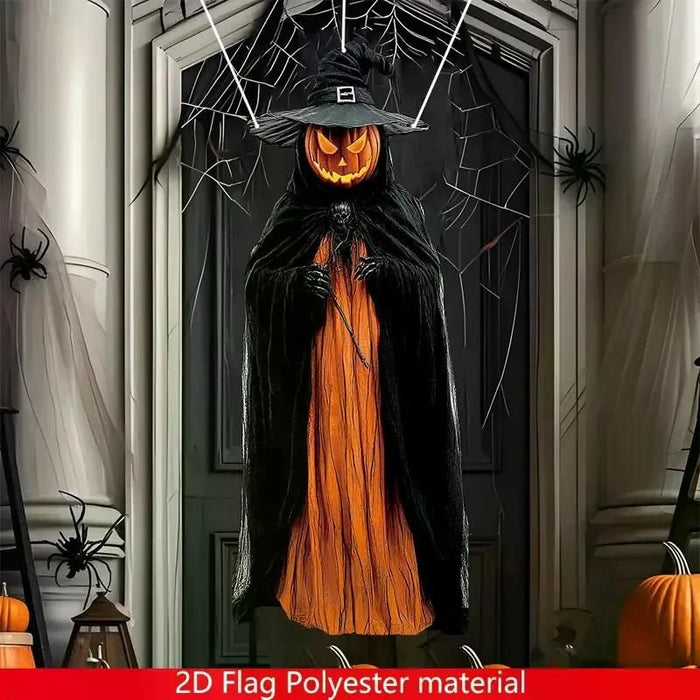 3.2ft Halloween Hanging Evil Pumpkin Man Prop – 2D Horror Background for Indoor and Outdoor Décor - Monsta Online