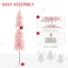 7FT Pink Snow Flocked Pencil Pre - Lit Artificial Christmas Tree — 250 Warm White LEDs, 331 Tips, Downswept - Monsta Online