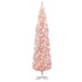 7FT Pre - Lit Pink Pencil Artificial Christmas Tree — 210 Warm White LED Lights, 499 Tips, Slim, Steel Base - Monsta Online