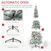 7.5FT Snow Flocked Pencil Artificial Christmas Tree — 668 Tips, Auto - Open Pop - Up, Slim, Steel Base - Monsta Online