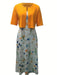Women's Two - Piece Floral Dress Set – Crop Top & Round Neck Dress for Every Occasion - Monsta Online