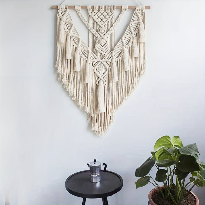 Handcrafted Bohemian Macrame Wall Hanging – Boho Woven Tapestry for Bedroom & Living Room Decor - Monsta Online