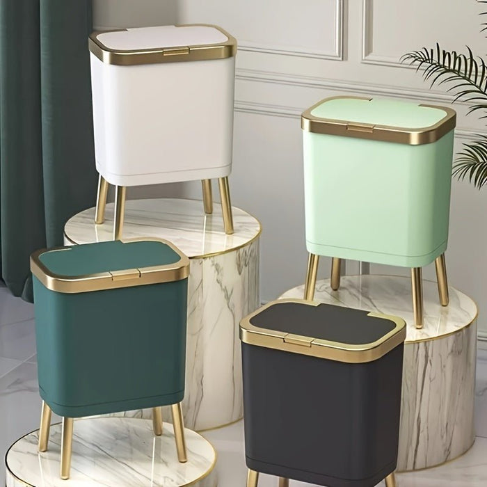 15L Odour - Sealing Trash Can with Elevated Legs – Stylish Flip - Top Waste Bin for Kitchen & Bathroom - Monsta Online