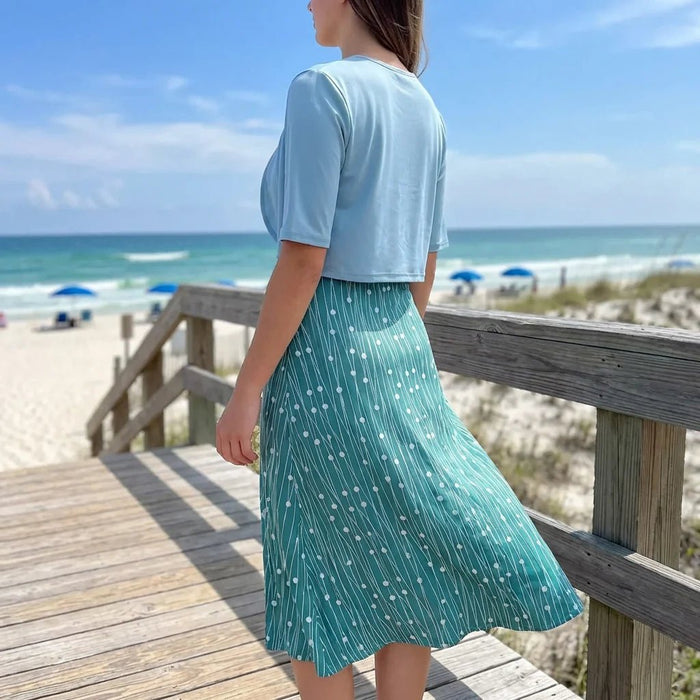 Women's Two - Piece Floral Dress Set – Crop Top & Round Neck Dress for Every Occasion - Monsta Online