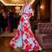 Women's Elegant Robe Dress – Waist - Flattering Wrap Style in Blue & Red for Any Occasion - Monsta Online
