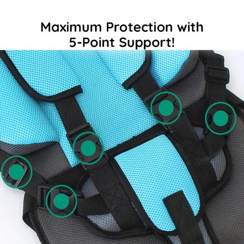 Portable Foldable Child Booster Seat – Lightweight Travel Car Seat with Safety Harness - Monsta Online