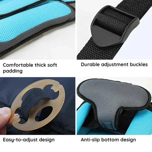 Portable Foldable Child Booster Seat – Lightweight Travel Car Seat with Safety Harness - Monsta Online