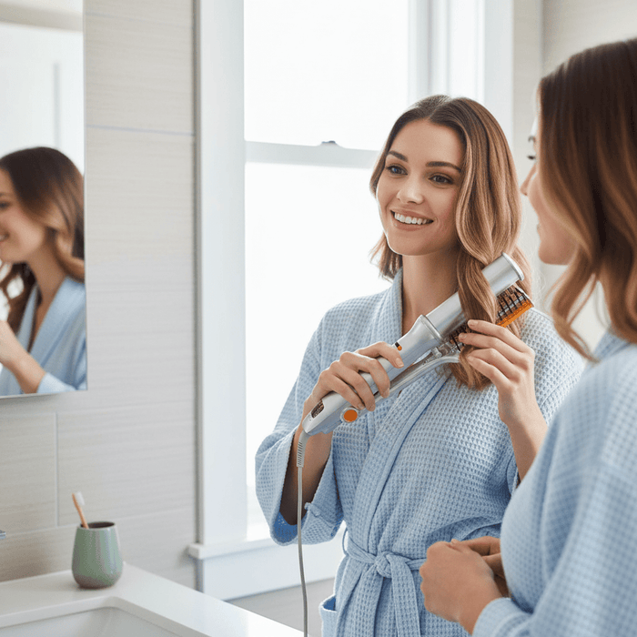 2 - in - 1 Rotating Hair Brush – Ceramic Blow Dry Brush for Salon - Quality Styling at Home - Monsta Online