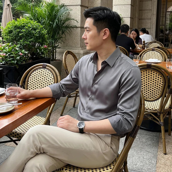 Men's Luxury Casual Silk Shirt – Breathable, Elegant & Versatile for Any Occasion - Monsta Online