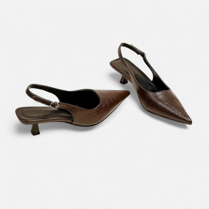 Women's Pointed - Toe Kitten Heel Sandals – Elegant Low Heel Shoes for Day to Night - Monsta Online