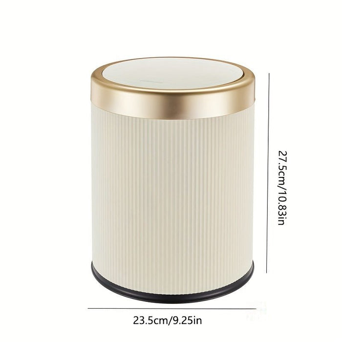 Oval Press - Top Trash Can – Luxury Gold - Accent Waste Bin with Dual Inner Buckets & Odour Seal - Monsta Online