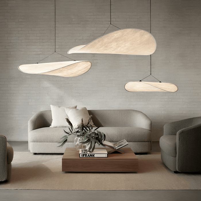 Japandi Silk Pendant Light – Minimalist Cloud Shade for Dining Room & Bedroom - Monsta Online