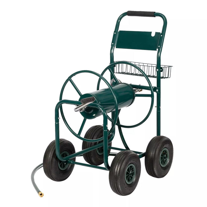 Portable Garden Hose Reel Cart with Wheels and Storage Basket - Monsta Online