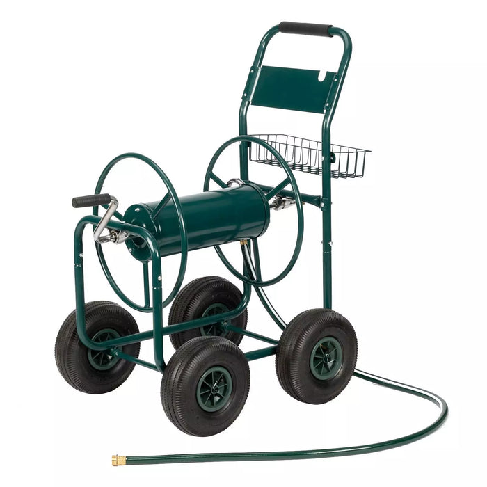Portable Garden Hose Reel Cart with Wheels and Storage Basket - Monsta Online