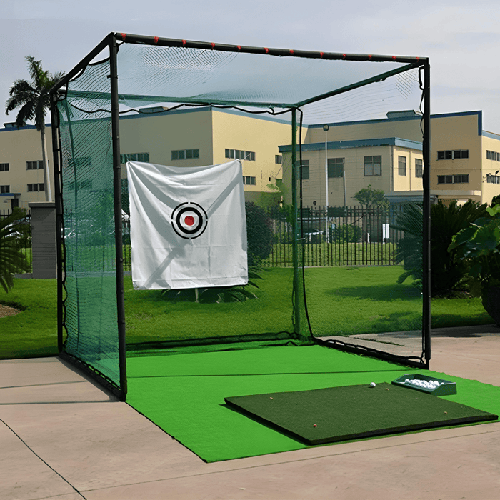 Professional 10x10x10FT Golf Hitting Practice Net With Training Aid and Mat - Monsta Online