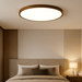 Dark Wood Grain LED Ceiling Light – Warm Ambient Flush Mount for Living Room & Bedroom - Monsta Online