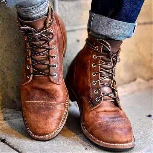 Ravenna Luxe Leather Lace - Up Boots – Vintage Style & All - Day Comfort - Monsta Online