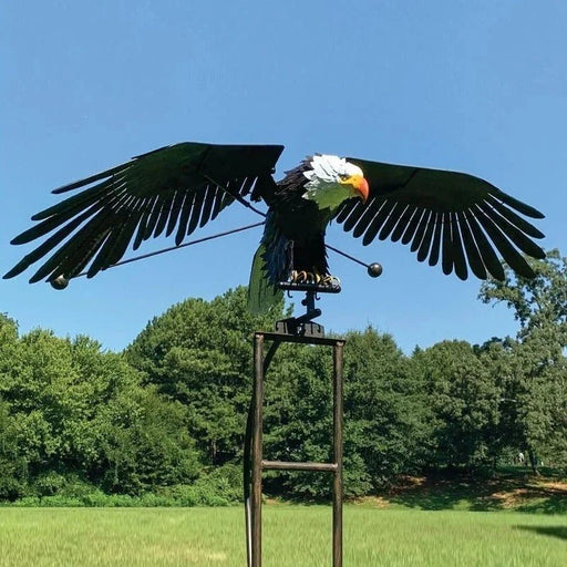 Garden Art Bird Windmill Decoration – Realistic Flapping Wings, Metal Patio Sculpture - Monsta Online