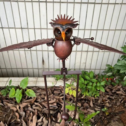 Garden Art Bird Windmill Decoration – Realistic Flapping Wings, Metal Patio Sculpture - Monsta Online