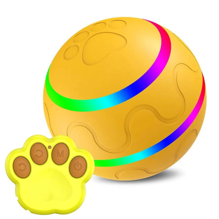 Interactive Dog & Cat Ball Toy – Remote Control, LED Lights, Auto - Rolling & Waterproof - Monsta Online
