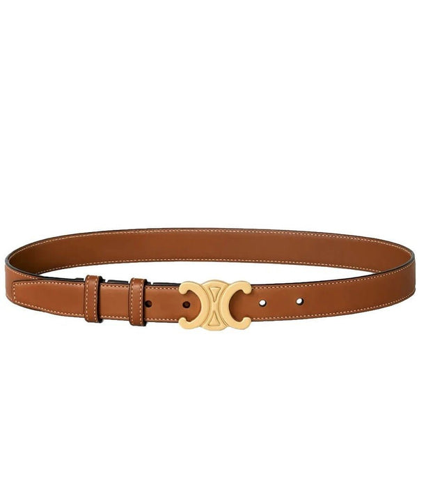 Luxury Leather Belt with Gold Buckle – Elegant Adjustable Waist Belt for Men & Women - Monsta Online