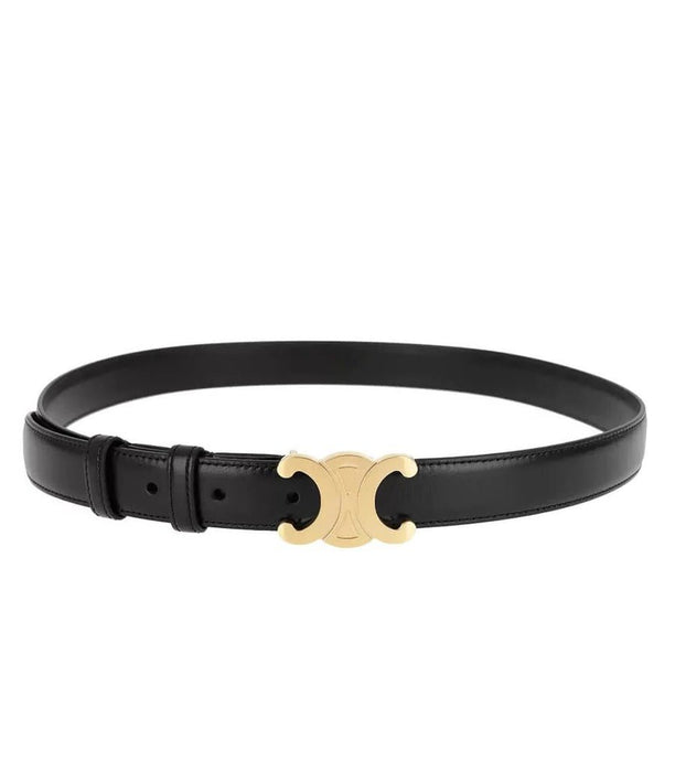 Luxury Leather Belt with Gold Buckle – Elegant Adjustable Waist Belt for Men & Women - Monsta Online