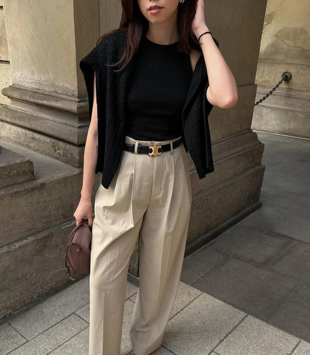 Luxury Leather Belt with Gold Buckle – Elegant Adjustable Waist Belt for Men & Women - Monsta Online