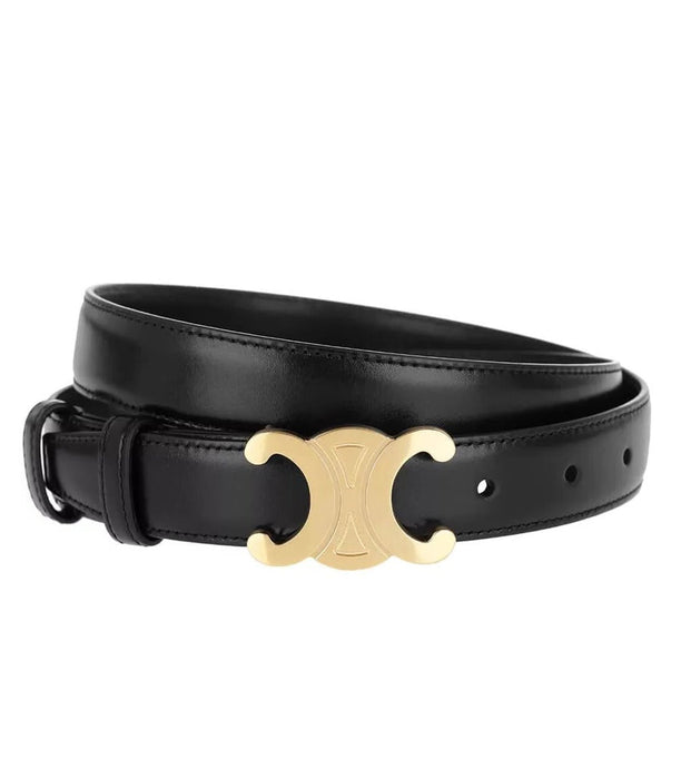 Luxury Leather Belt with Gold Buckle – Elegant Adjustable Waist Belt for Men & Women - Monsta Online