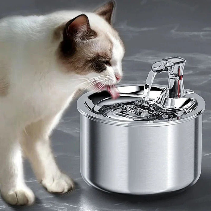 Stainless Steel Cat Water Fountain – Motion Sensor & 4 - Layer Filter for Cats & Dogs - Monsta Online