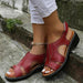 Women's Leather Wedge Sandals – Cushioned Insole, Adjustable Straps & Arch Support - Monsta Online
