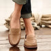 Women's Retro PU Leather Loafers – Low Heel Slip - On Comfort Shoes - Monsta Online