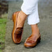Women's Retro PU Leather Loafers – Low Heel Slip - On Comfort Shoes - Monsta Online