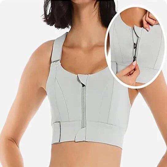 Women's High Impact Sports Bra – Front Zip, Adjustable Straps & Compression Support - Monsta Online