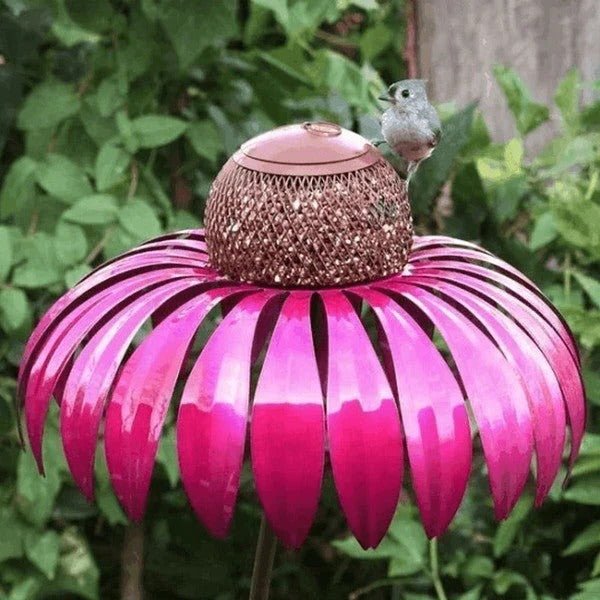 Outdoor Coneflower Bird Feeder – Durable Metal Seed Dish, Weather - Resistant & Easy Refill - Monsta Online