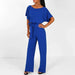 Women's Solid Color Jumpsuit – Flattering Elastic Waist, Breathable Fabric - Monsta Online