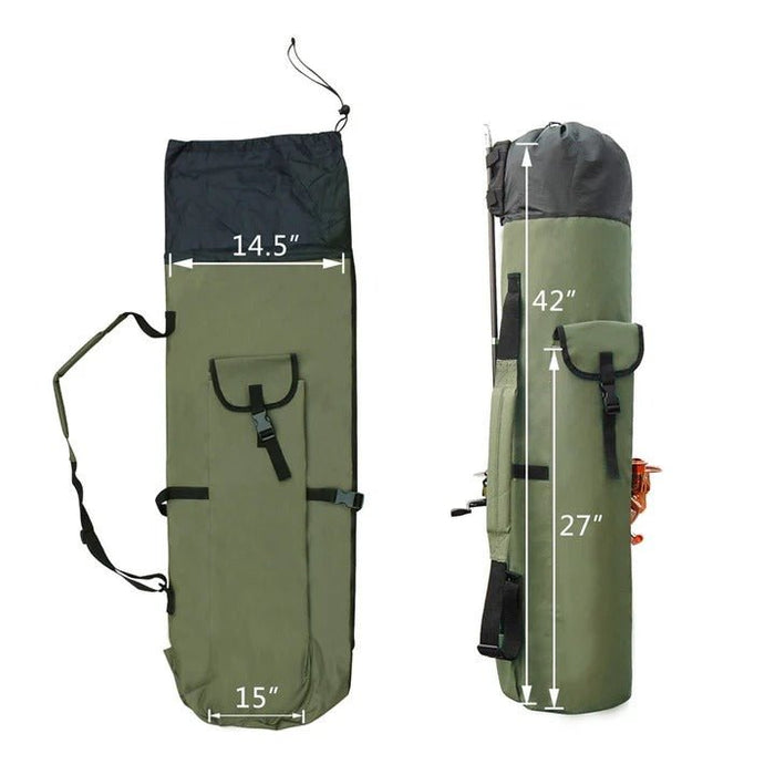 Portable Fishing Gear Bag – Multi - Pocket Rod & Tackle Storage, Water - Resistant Oxford Cloth - Monsta Online