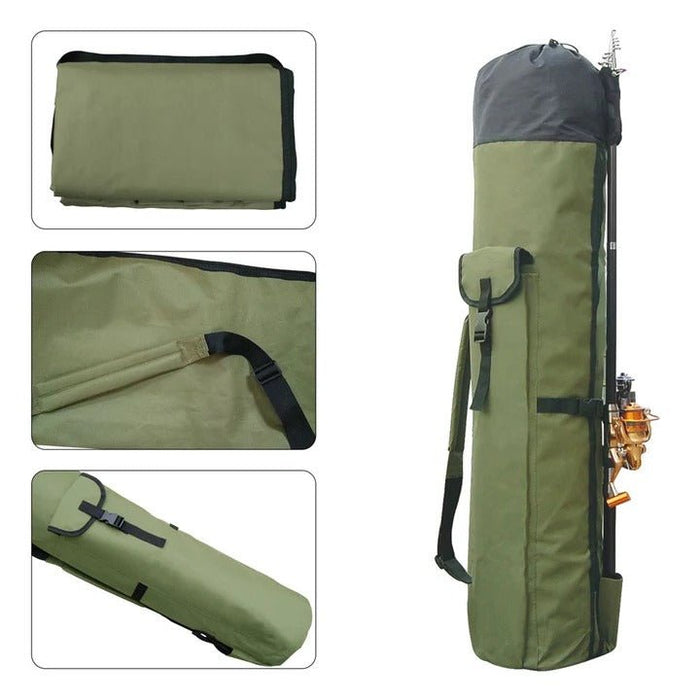 Portable Fishing Gear Bag – Multi - Pocket Rod & Tackle Storage, Water - Resistant Oxford Cloth - Monsta Online