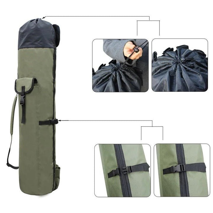Portable Fishing Gear Bag – Multi - Pocket Rod & Tackle Storage, Water - Resistant Oxford Cloth - Monsta Online