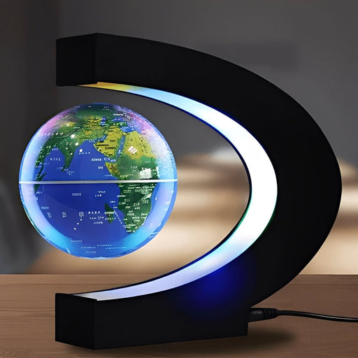 Levitating Globe with LED Light – Magnetic Floating Rotating Globe - Monsta Online