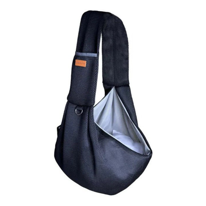 Mesh Crossbody Dog Carrier Sling – Padded Strap, Safety Clip & Hands - Free Design - Monsta Online