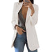 Women's Elegant Open Front Blazer – Tailored Wool & Hip - Length Silhouette - Monsta Online