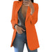 Women's Elegant Open Front Blazer – Tailored Wool & Hip - Length Silhouette - Monsta Online