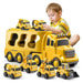 Construction Truck Toy Set – 5 - Piece Carrier Truck with Lights, Sounds & Foldable Ramp - Monsta Online