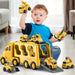 Construction Truck Toy Set – 5 - Piece Carrier Truck with Lights, Sounds & Foldable Ramp - Monsta Online