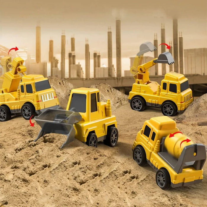Construction Truck Toy Set – 5 - Piece Carrier Truck with Lights, Sounds & Foldable Ramp - Monsta Online